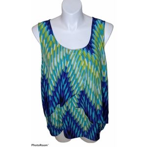 Worthington Layered Summer Sleeveless Blouse 2X